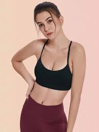 Women's Yoga Y-Shoulder With Chest Pad Bra Gather Stretch Wicking And Breathable Sports Underwear Black S